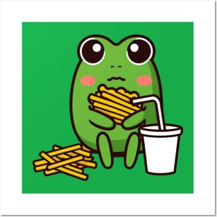 Kawaii Frog Fries Posters and Art